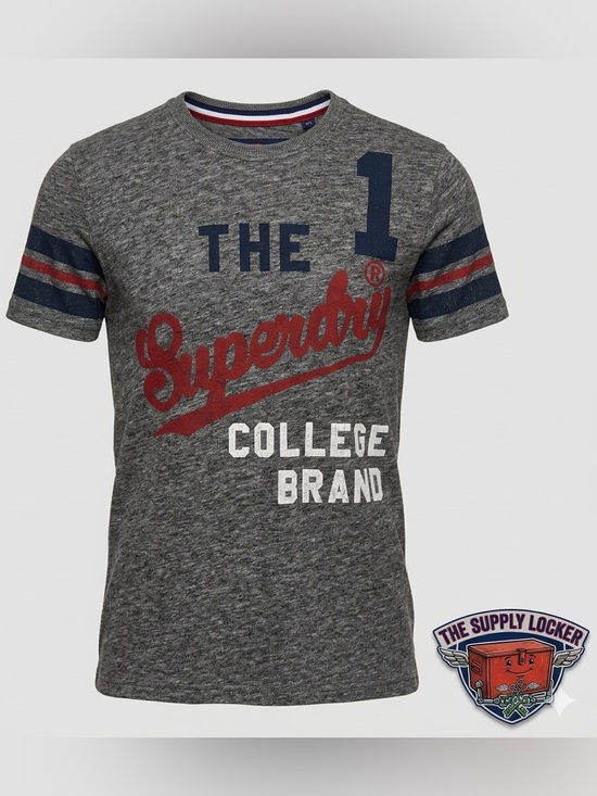 Superdry Other - Superdry College Brand Graphic T Shirt Gray Red Blue Men’s Small Y2K